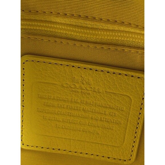 COACH MICKIE GRAIN LEATHER SHOULDER BAG SATCHEL YELLOW #F34040 Easter Ready - Picture 5 of 15
